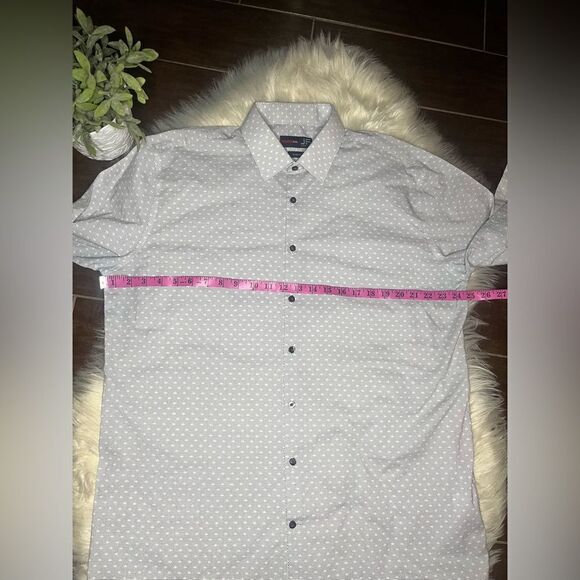 JF J.Ferrar black/white polka dots button down sz XL - Picture 4 of 5